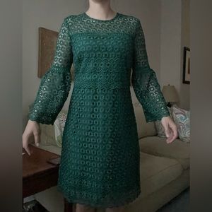 J. Crew long sleeve dark green dress